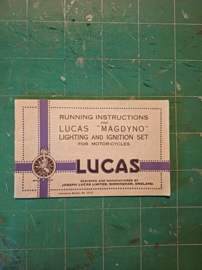 LUCAS Magdyno Motorcycles handboek owner’s manual origineel, Motoren, Ophalen of Verzenden, Overige merken