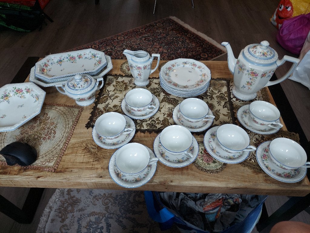 Rosenthal Maria - Blaue Linie mit Floral, Antiek en Kunst, Ophalen
