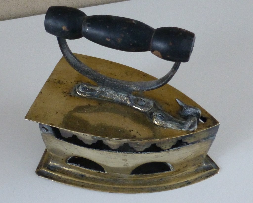 Antieke koperen kolen strijkbout, Antiek en Kunst, Ophalen of Verzenden, Koper