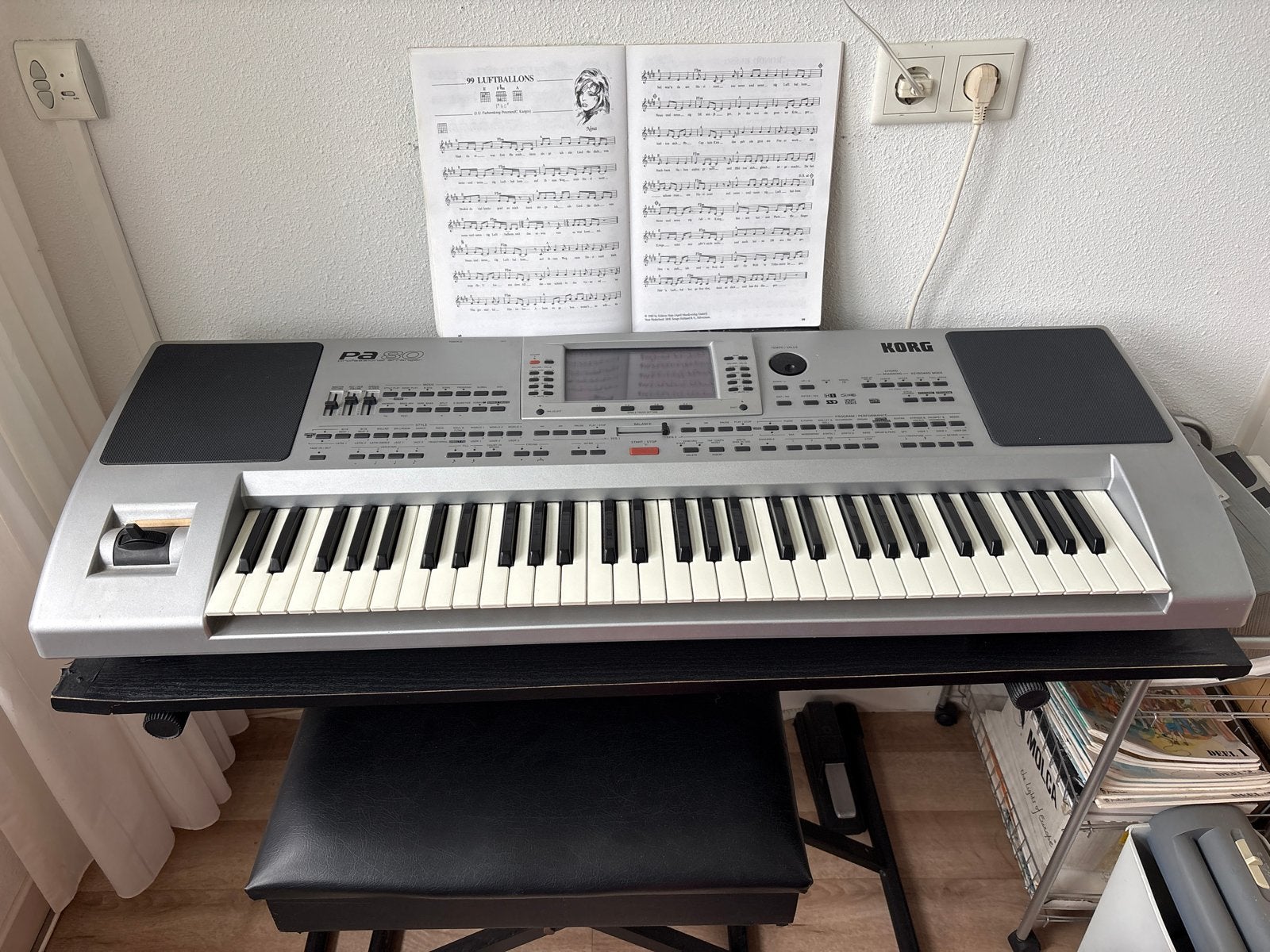 Korg Pa80 Professional Arranger Keyboard, Ophalen, Korg, Midi-aansluiting, 61 toetsen