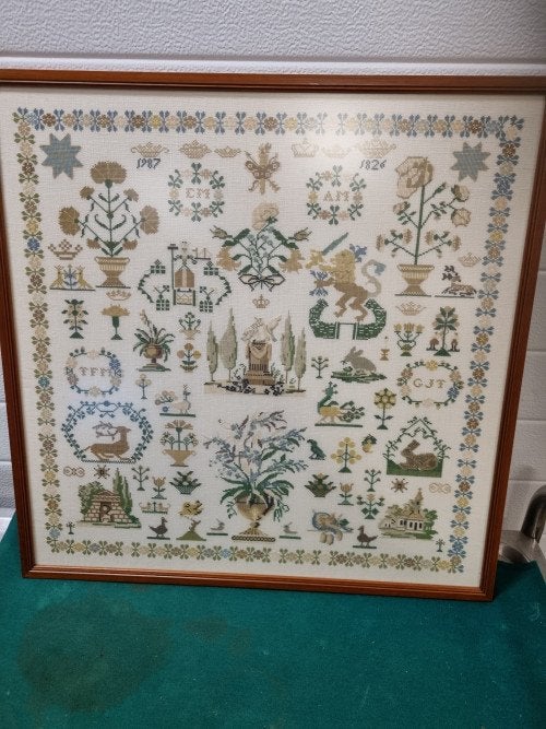 geborduurd schilderij friese merklappen, Ophalen of Verzenden, 'T Olde Gre-j, Info@toldegrej.nl, Endepoelstraat 20f Didam