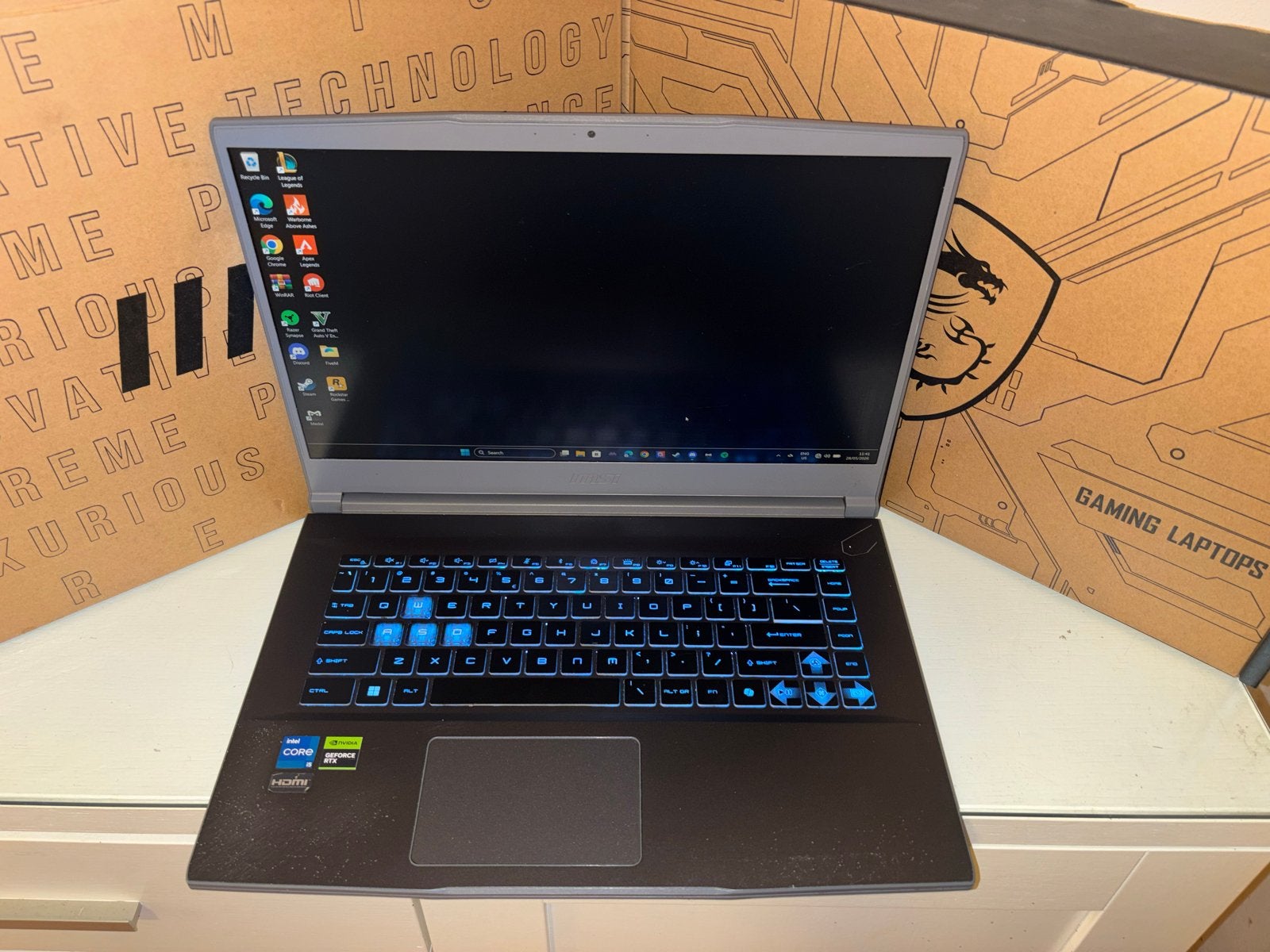 MSI Thin Gaming Laptop - RTX 3050, Intel Core i5, Ophalen, Gebruikt, Met videokaart, Gaming