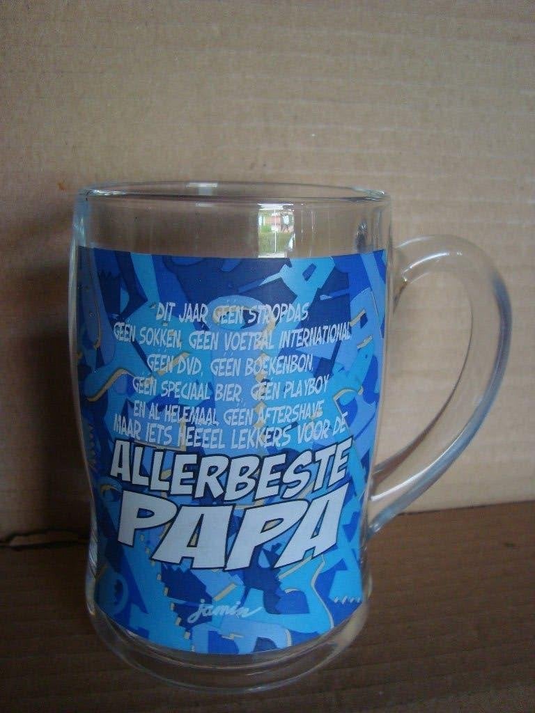 Allerbeste papa nieuwe glazen bierpul, Glas of Glazen, Nieuw, Ophalen of Verzenden, Glas
