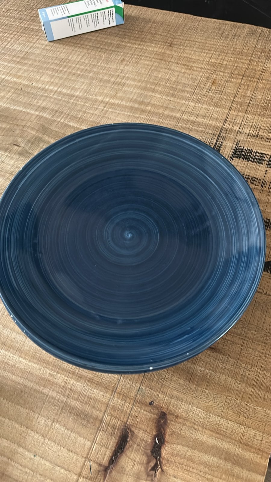 5 blauwe dinerborden (2 met kleine beschadiging) - Gratis, Ophalen, Gebruikt, Bord(en)