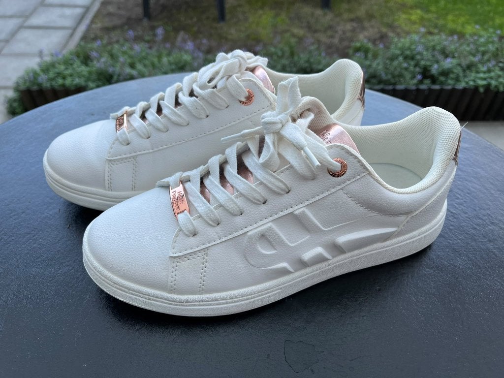 Hush Puppies dames sneakers met roze metallic - Maat 38, Kleding | Dames, Wit, Ophalen of Verzenden, Hush Puppies, Sneakers of Gympen