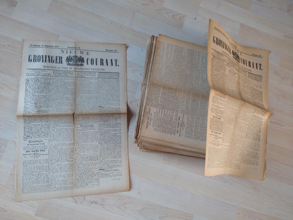 Nieuwe Groninger Courant. Uit 1917 nrs. 81 t/m 90, Ophalen of Verzenden, Gelezen, Muziek, Film of Tv