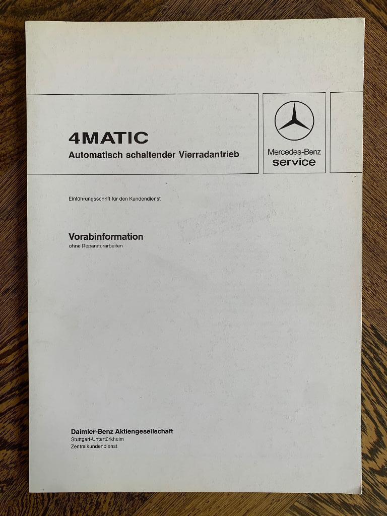 Introductie Productinformatie Mercedes-Benz W124 4MATIC 1987, Nieuw, Mercedes-Benz, Mercedes, Ophalen of Verzenden