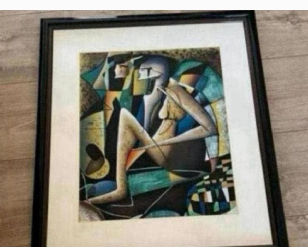 Surrealistische compositie Olieverf Gesigneerd C Ryan, Antiek en Kunst, Kunst | Schilderijen | Abstract, Ophalen