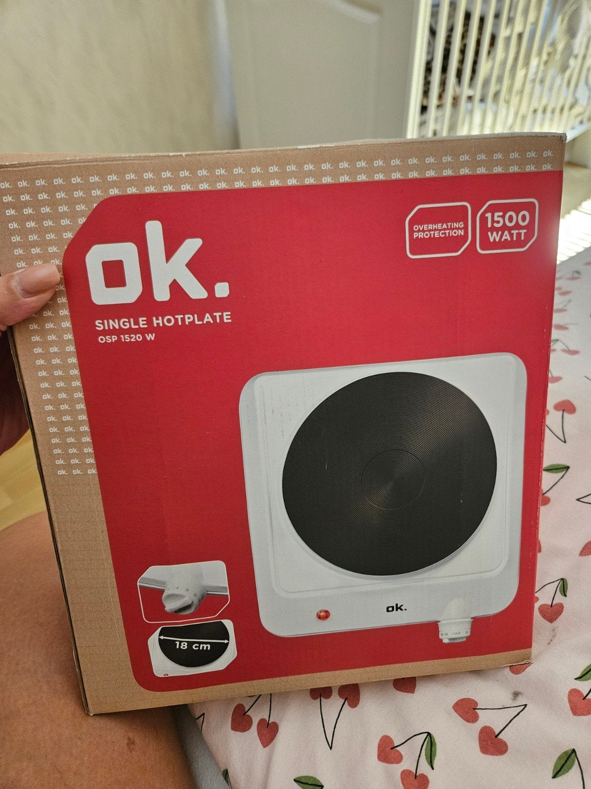 OK. Enkele kookplaat OSP 1520 W - 1500 Watt, Ophalen, Nieuw, 3 kookzones of minder, Vrijstaand