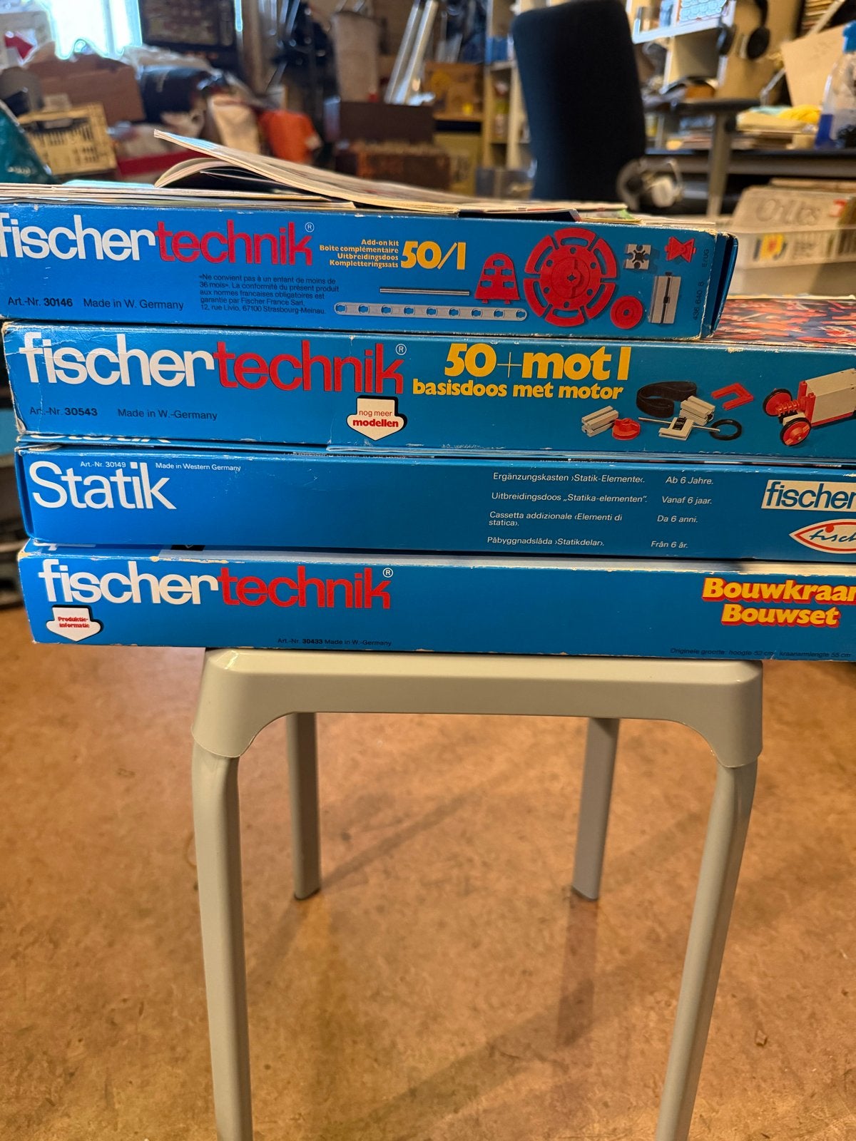 4 dozen vintage fischer technik bouwdozen, Overige merken, Gebruikt, Ophalen of Verzenden, Fischer