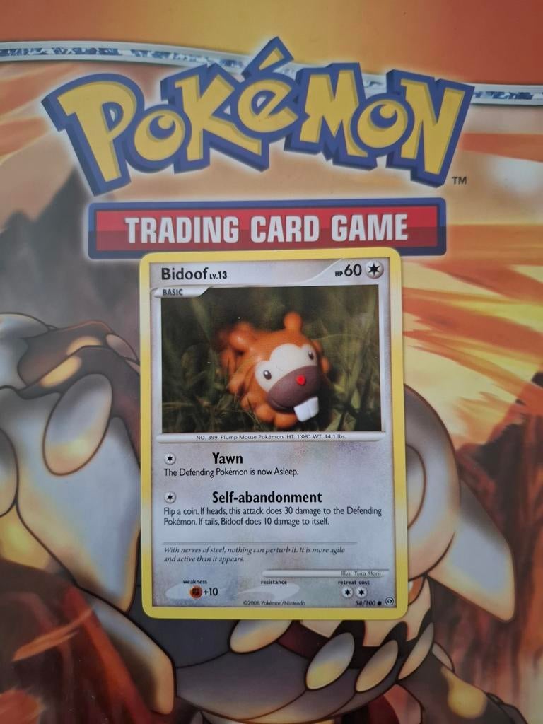 Bidoof 54/100 Diamond&Pearl Stormfront pokemon kaart nm, Ophalen of Verzenden, Zo goed als nieuw, Losse kaart