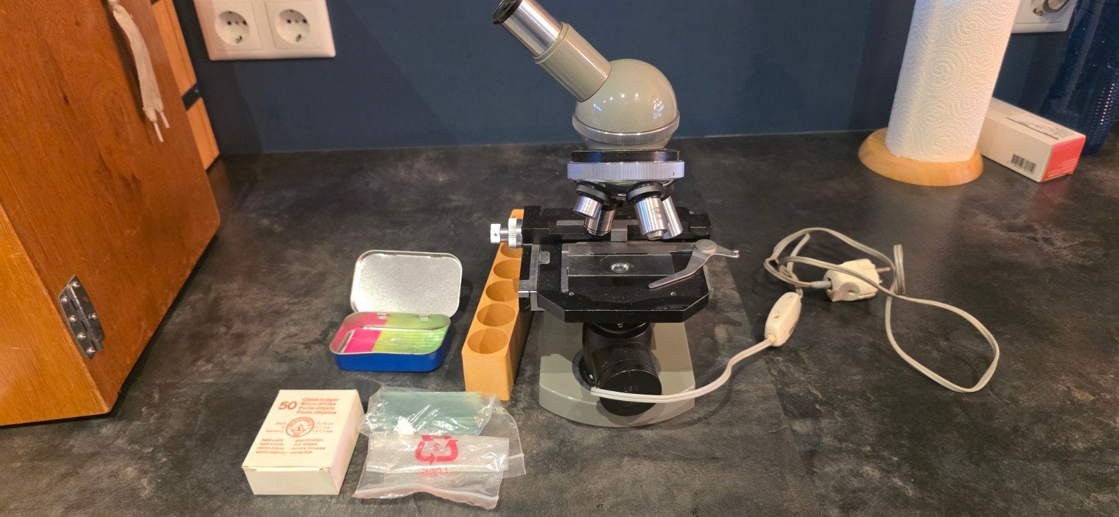 Olympus Tokyo Microscoop met toebehoren, Ophalen, Gebruikt, 1000x of meer, Biologische microscoop