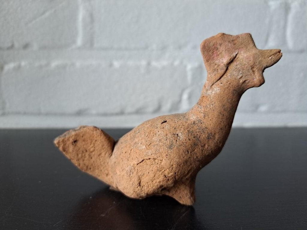 bodemvondst zeldzame griekse of romeinse terracotta haan, Antiek en Kunst, Ophalen of Verzenden