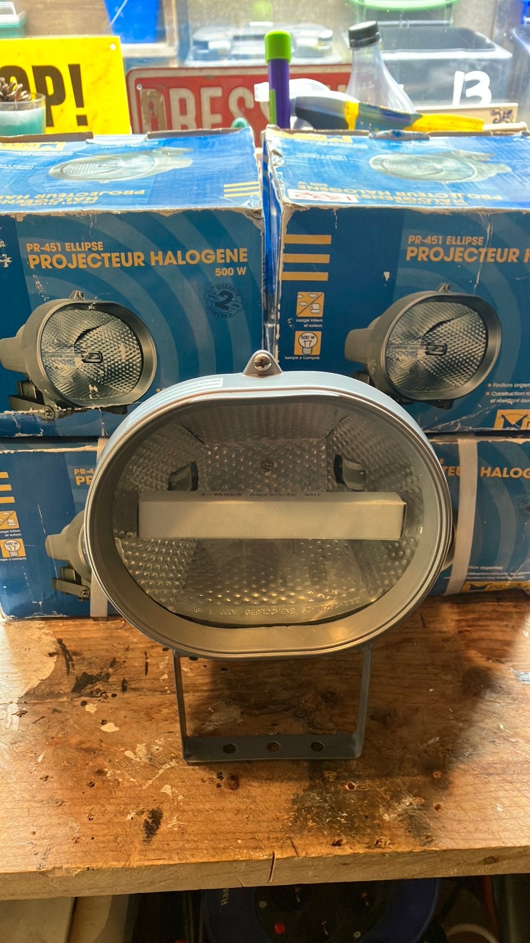 Halogeenstraler 500W 4x- Nieuw in doos, Ophalen, Nieuw, 500 watt of meer, Lamp met armatuur
