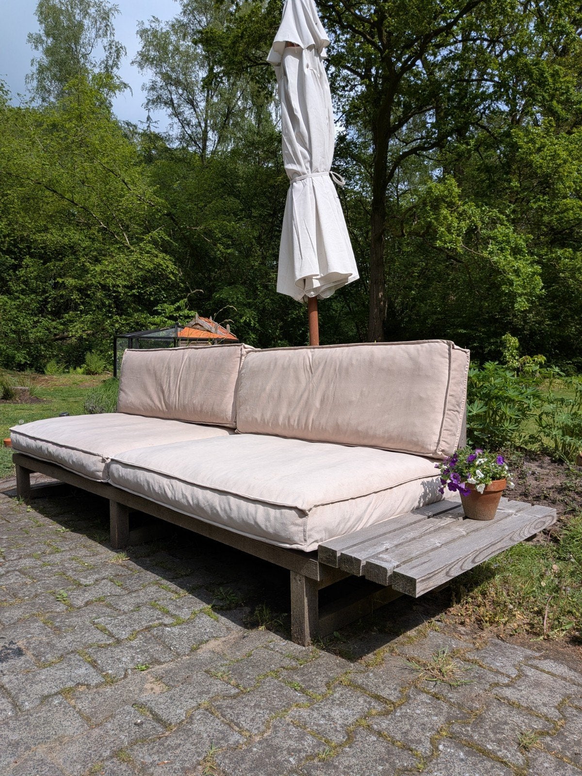 Tuinkussens palletkussens, Ophalen