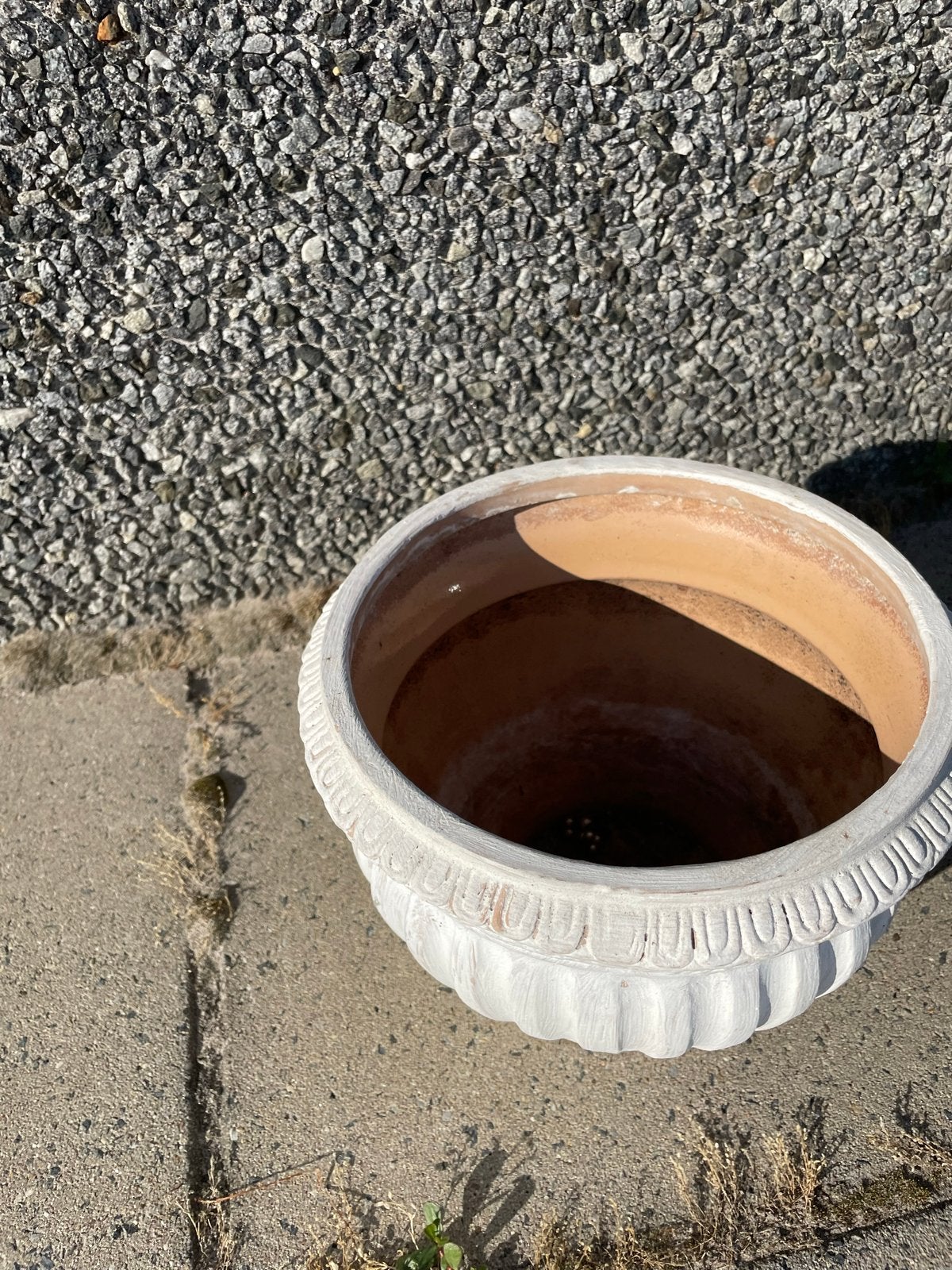 Decoratieve bloempot van aardewerk, Tuin en Terras, Gebruikt, Rond, Binnen, Minder dan 40 cm