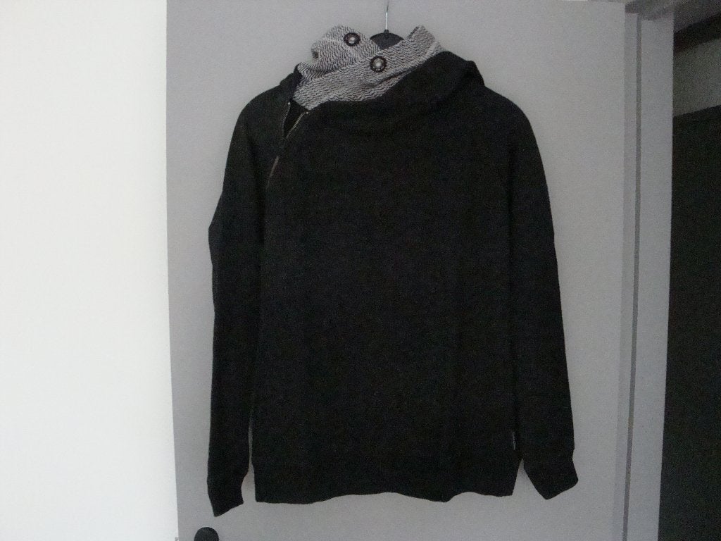 Zwarte MAISON SCOTCH trui met dubbele capuchon. Maat M., Maat 38/40 (M), Meerkleurig, Zo goed als nieuw, Maison Scotch