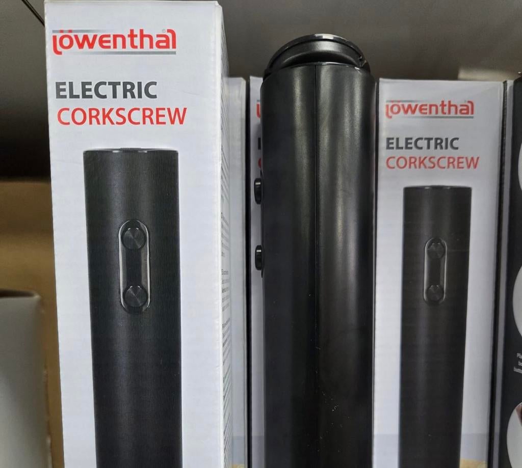 Löwenthal Elektrische Kurkentrekker - Zwart, Overige typen, Kunststof, Nieuw, Ophalen of Verzenden