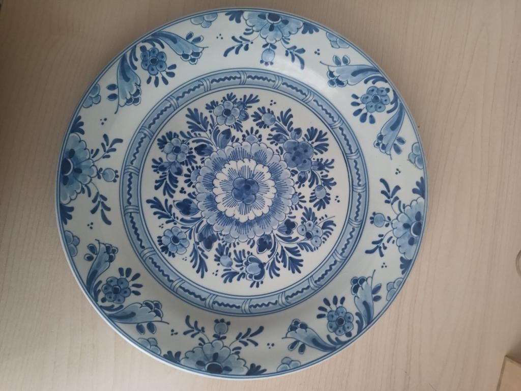 Delfts Blauw wandbord. Porceleyne fles., Ophalen