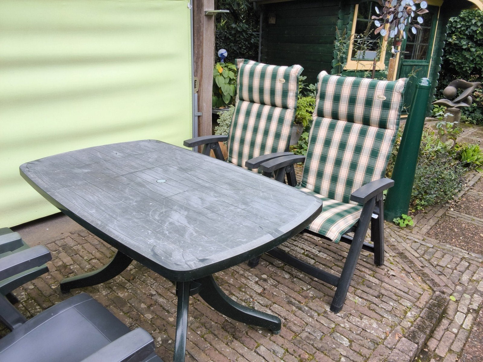 Hartman Prestige Tuinset - 4 stoelen en tafel, Ophalen, 4 zitplaatsen, Kunststof, Gebruikt