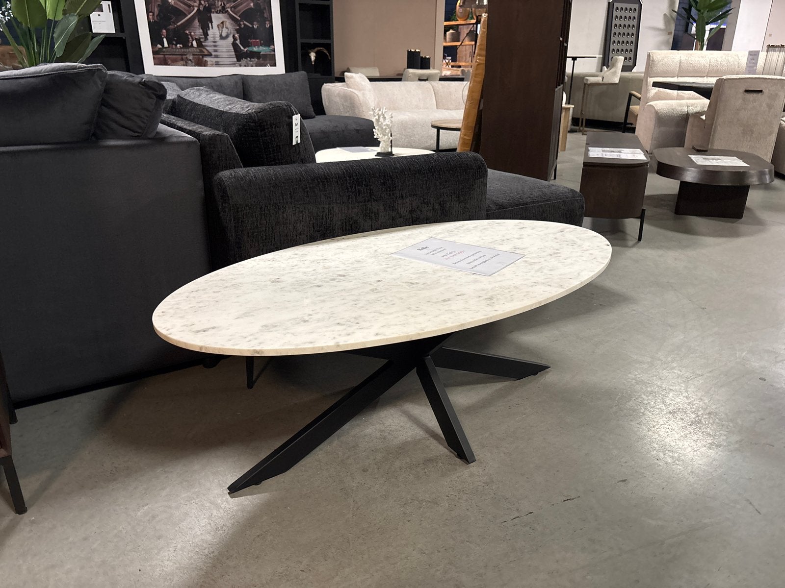 Marmeren salontafel 120 cm - Showroom opruiming, Huis en Inrichting, Tafels | Salontafels, Ophalen, Overige materialen, 100 tot 150 cm