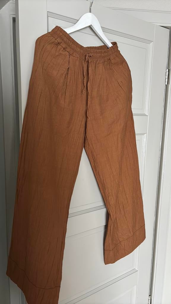 Wrinkle terra broek maat 40/42, Maat 38/40 (M), Bruin, Ophalen of Verzenden, Zo goed als nieuw