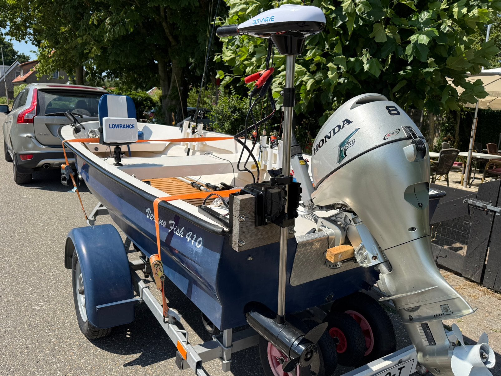 Complete Verano 410 visboot met kanteltrailer, Ophalen, Zo goed als nieuw