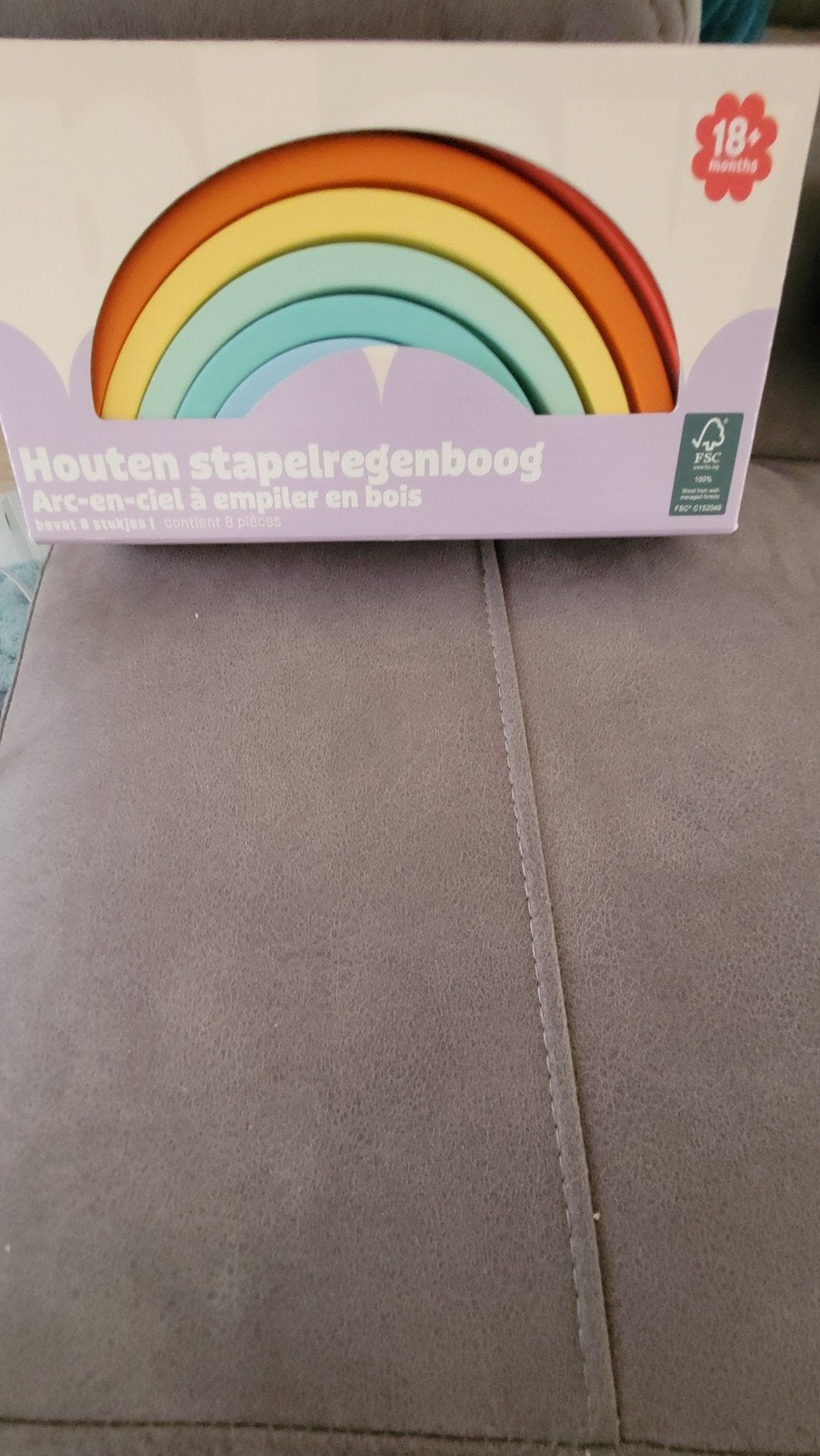 Houten Stapelregenboog - Educatief Speelgoed voor Kinderen, Ophalen of Verzenden, Nieuw, Overige typen