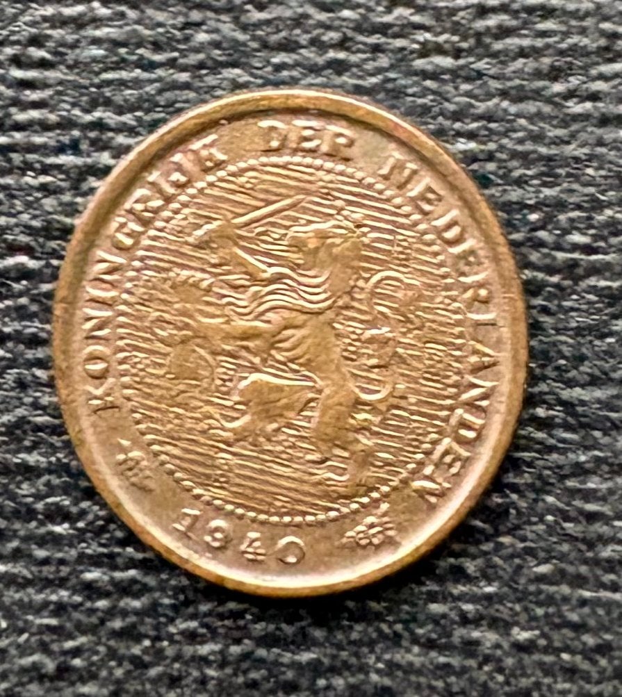 Nederland 1/2 Cent 1940 Koningin Wilhelmina, Ophalen of Verzenden, Koningin Wilhelmina, 1 cent, Losse munt