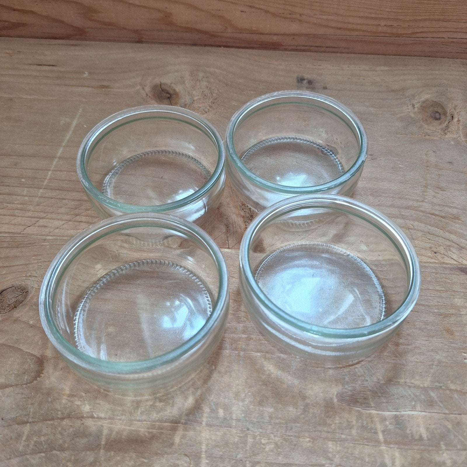 Glazen bakjes ø 8 cm amuse schaaltjes noten bak klein tapas, Gebruikt, Ophalen of Verzenden, Overige stijlen, Glas