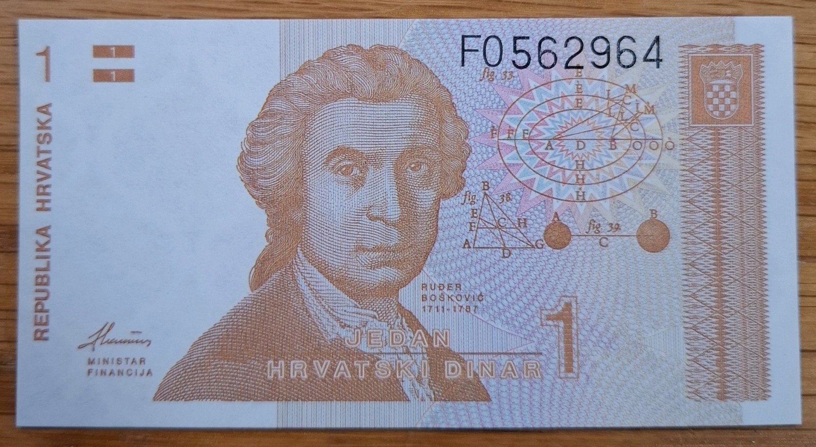 147# Croatie 1 Dinar 1991 P16, Ophalen of Verzenden, Overige landen