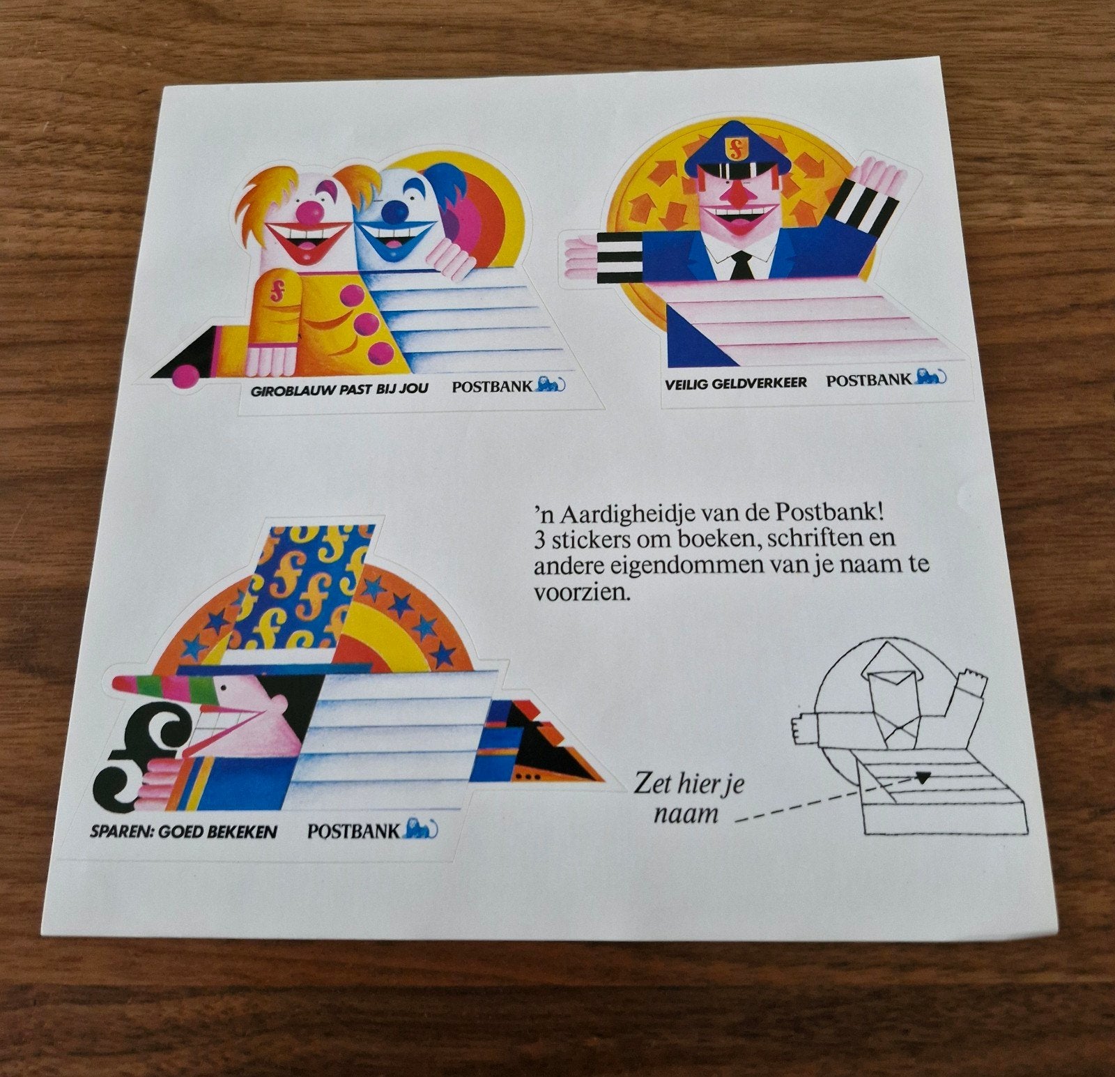G 157 Postbank Stickers - 20x20 cm - 4 stuks beschikbaar, Ophalen of Verzenden, Nieuw, Overige typen