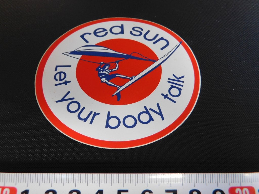 sticker windsurfen RED SUN let your body talk, Ophalen, Zo goed als nieuw