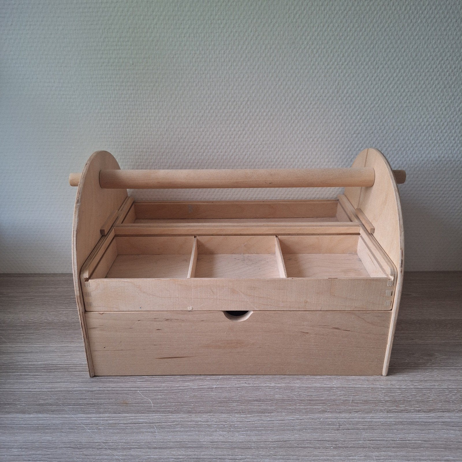 Ikea Lustigt houten tool box knutsel teken box koffer, Ophalen of Verzenden, Gebruikt