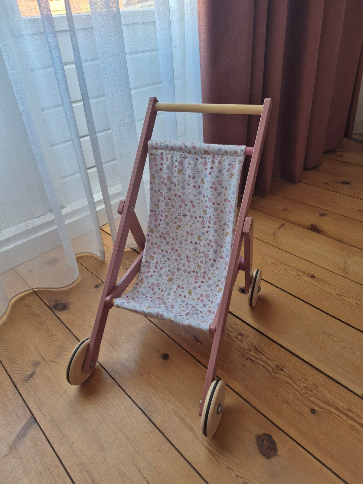 Little Dutch Poppenwagen - Roze Hout met Bloemenprint, Ophalen, Gebruikt, Overige typen