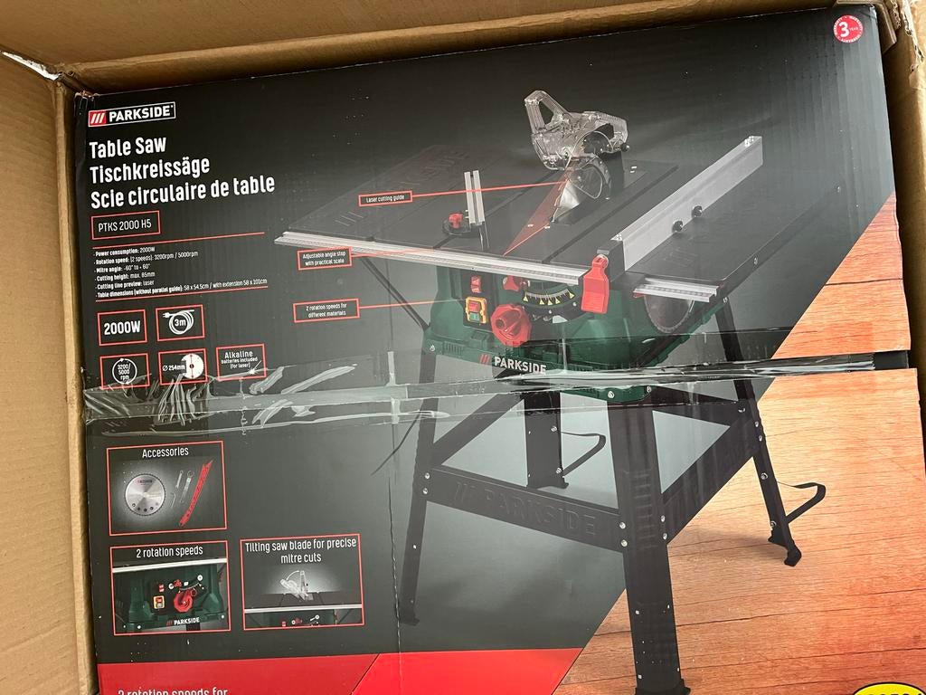 Parkside Tafelzaag PTKS 2000 H5 - Nieuw in doos, 70 mm of meer, Overige typen, Nieuw, Ophalen of Verzenden