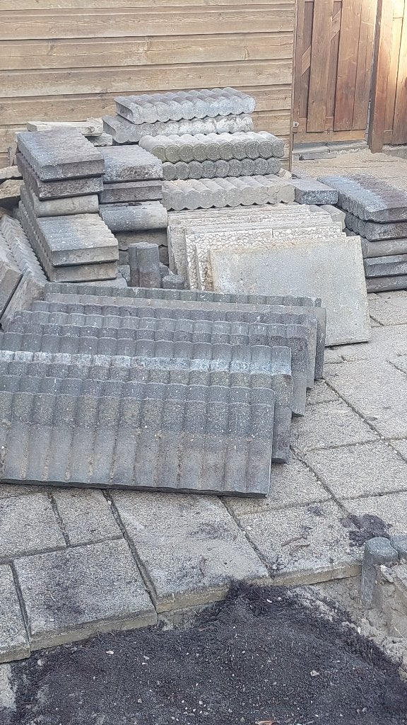 GRATIS opsluitbanden grijs OPHALEN ZO SNEL MOGELIJK!, Ophalen, Gebruikt, Border, Beton