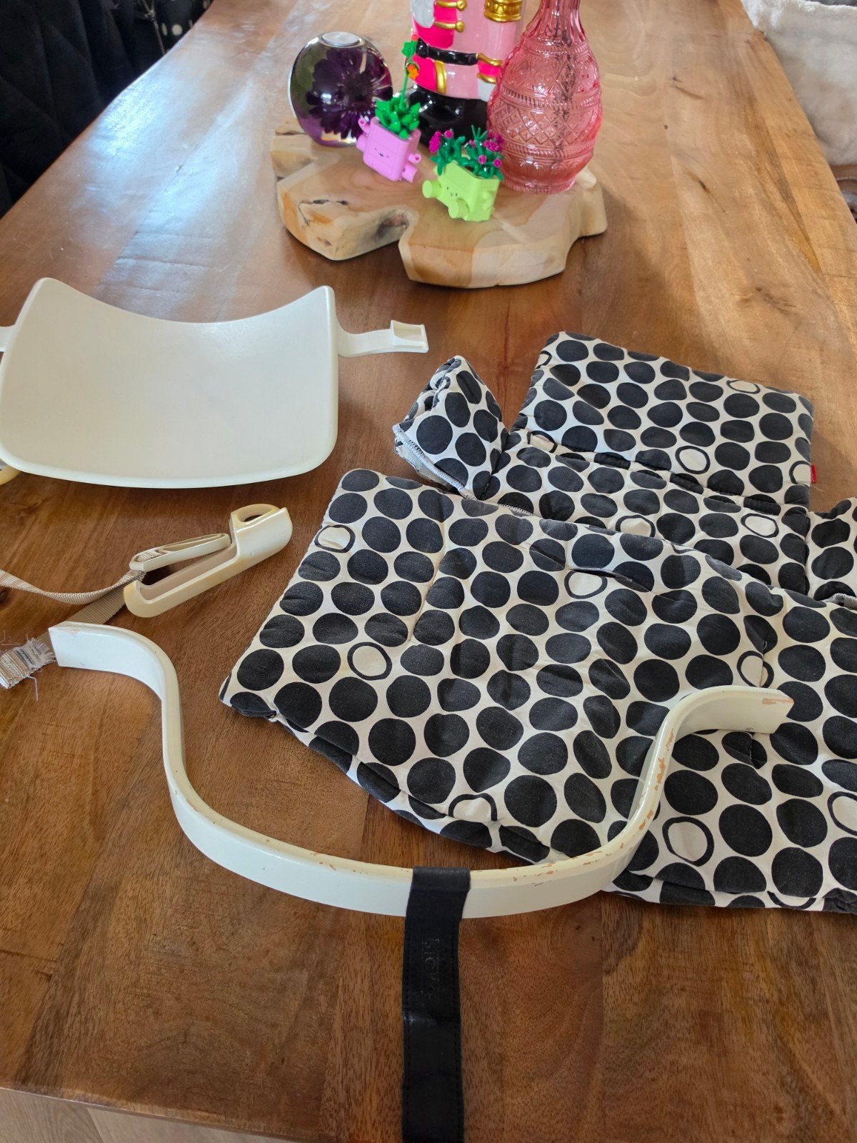 Stokke Tripp Trapp accessoires: Baby Set, harnas, Kussen, Ophalen of Verzenden, Gebruikt, Meegroeistoel, Gordel(s)
