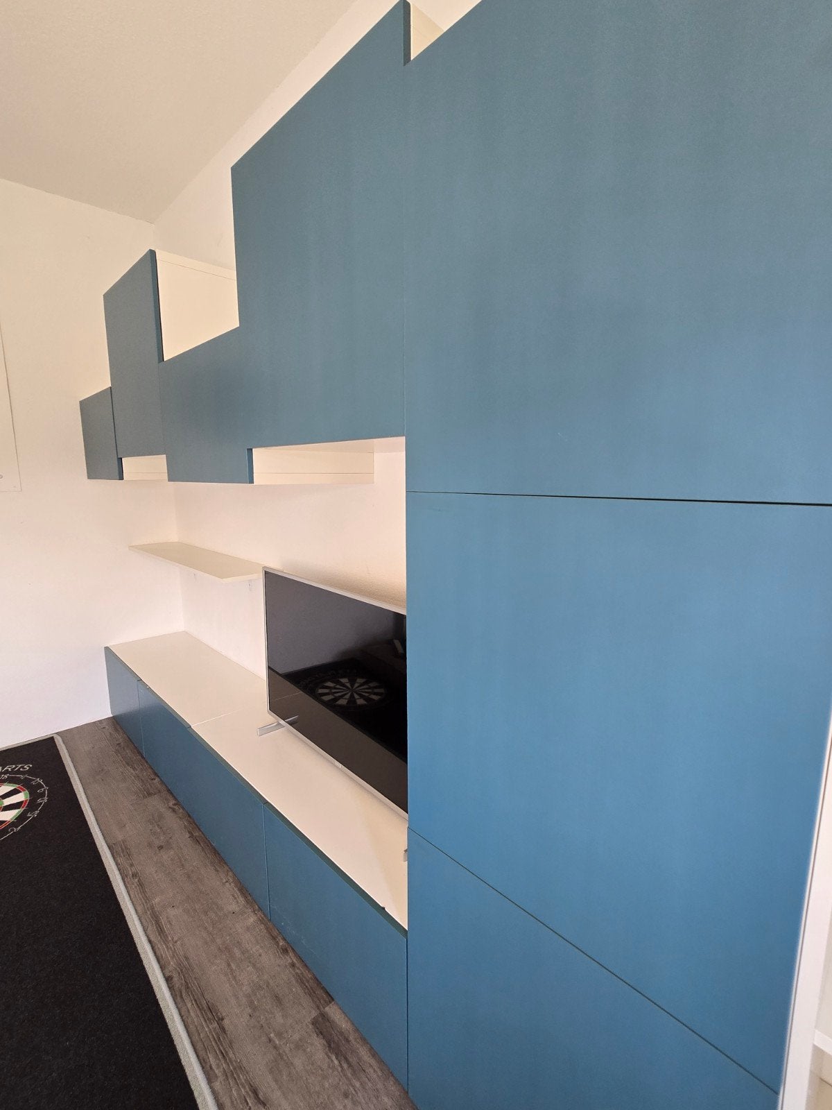 IKEA Besta wandmeubel met groen-blauwe deurtjes, Ophalen