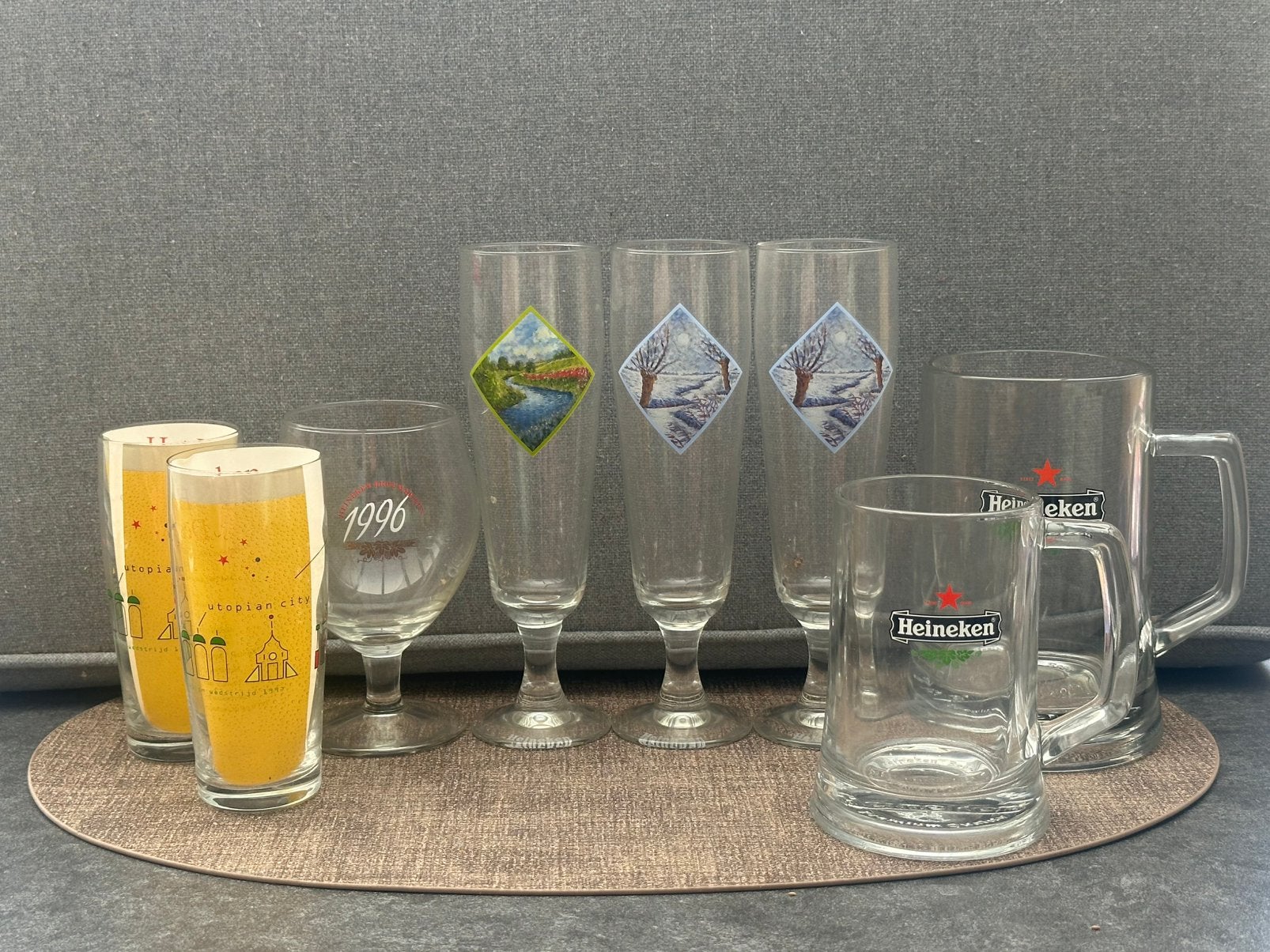 46 gebruikte bierglazen diverse merken, Ophalen of Verzenden, Gebruikt, Bierglas