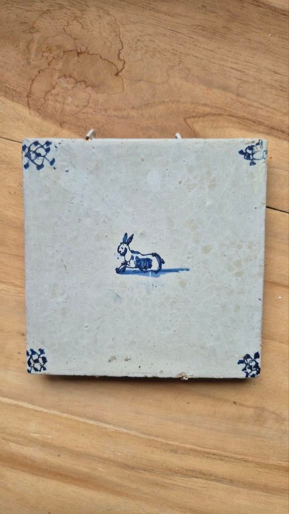 Twee Delftse tegels, Antiek en Kunst, Antiek | Wandborden en Tegels, Ophalen
