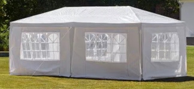 Ruime witte partytent met ramen - Ideaal voor feesten, Ophalen, Opvouwbaar, Partytent, Minder dan 4 meter