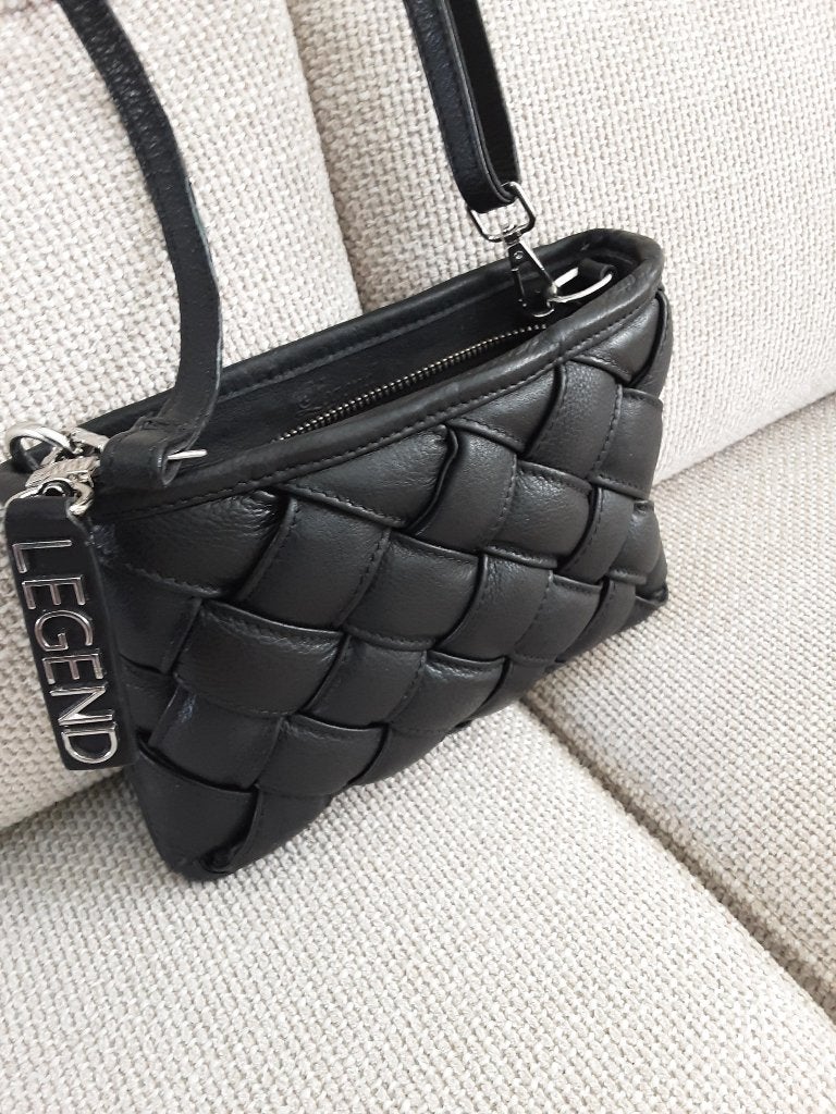 NIEUW Prachtig leren schoudertasje LEGEND, Sieraden, Tassen en Uiterlijk, Tassen | Damestassen, Ophalen of Verzenden, Nieuw, Zwart