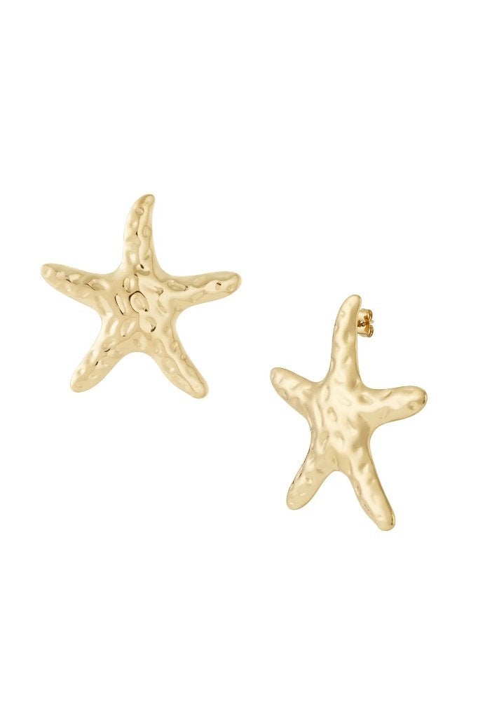 Grote zeester oorbellen, Sieraden, Tassen en Uiterlijk, Ophalen of Verzenden, Nieuw, Goud, Overige materialen