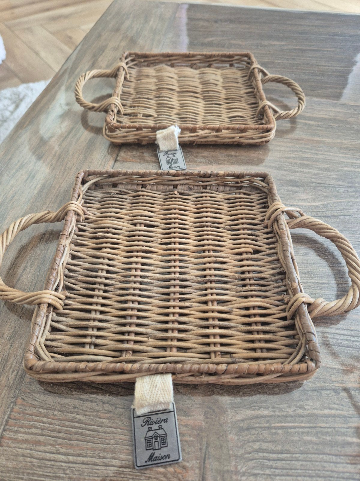 riviera maison dienblaadjes, Huis en Inrichting, Woonaccessoires | Dienbladen, Ophalen of Verzenden, Zo goed als nieuw, Vierkant