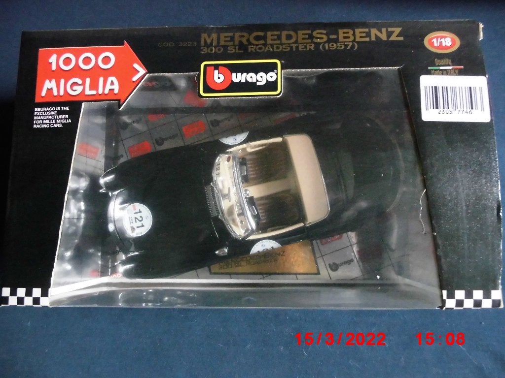Burago Mercedes-Benz 300 SL Roadster (1957) 1000 Miglia, Ophalen of Verzenden, Nieuw, Auto, Bburago