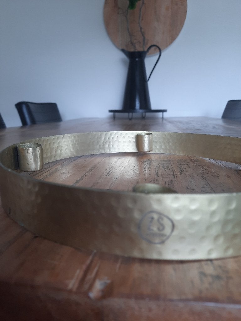 Zusss Kaarsenring 4 kaarsen dinerkaarsen doorsnee 25,5 cm, Zusss, Ophalen of Verzenden, Zo goed als nieuw, Metaal