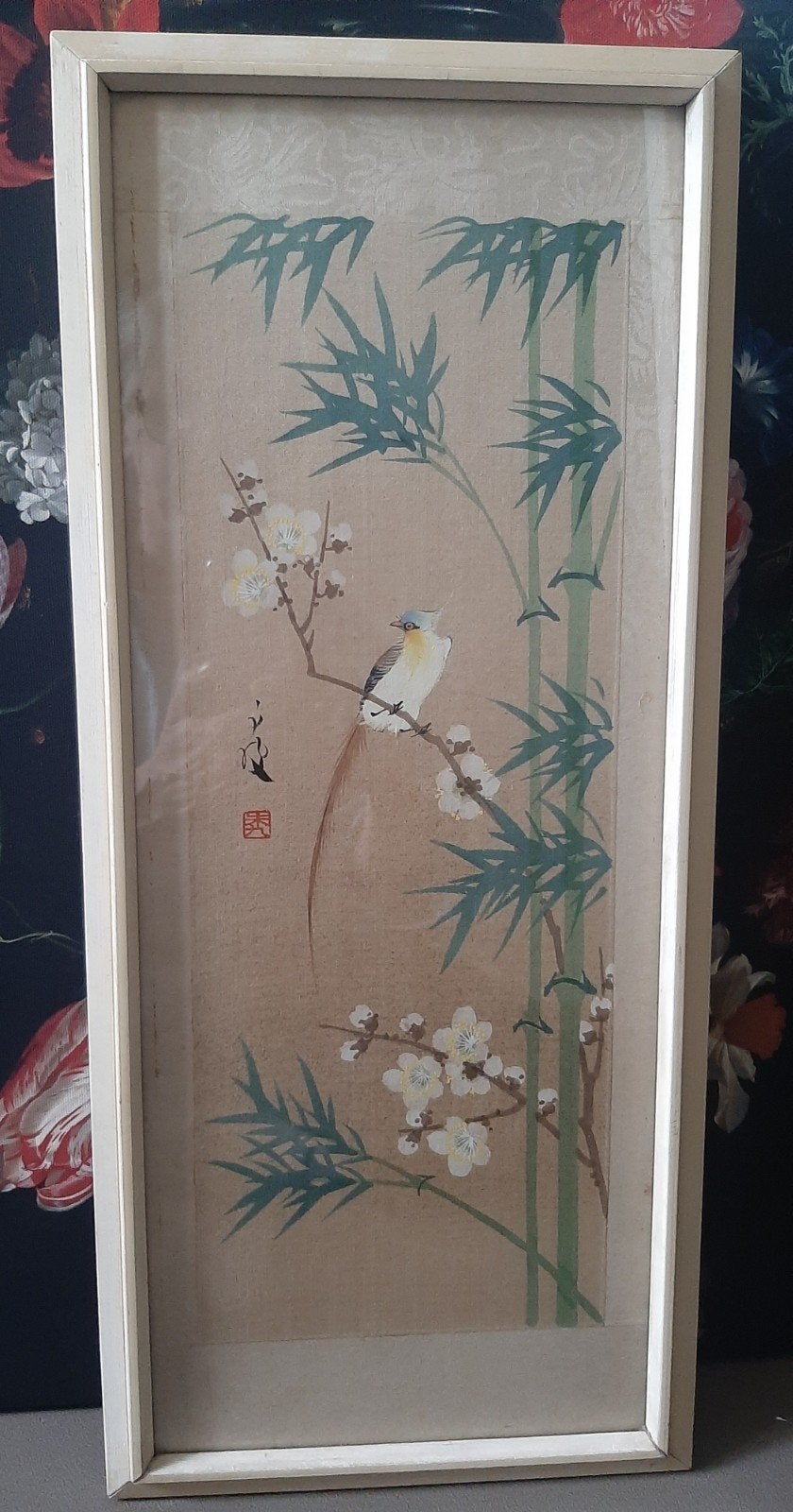 Aziatisch schilderij op stof / zijde, Ophalen of Verzenden