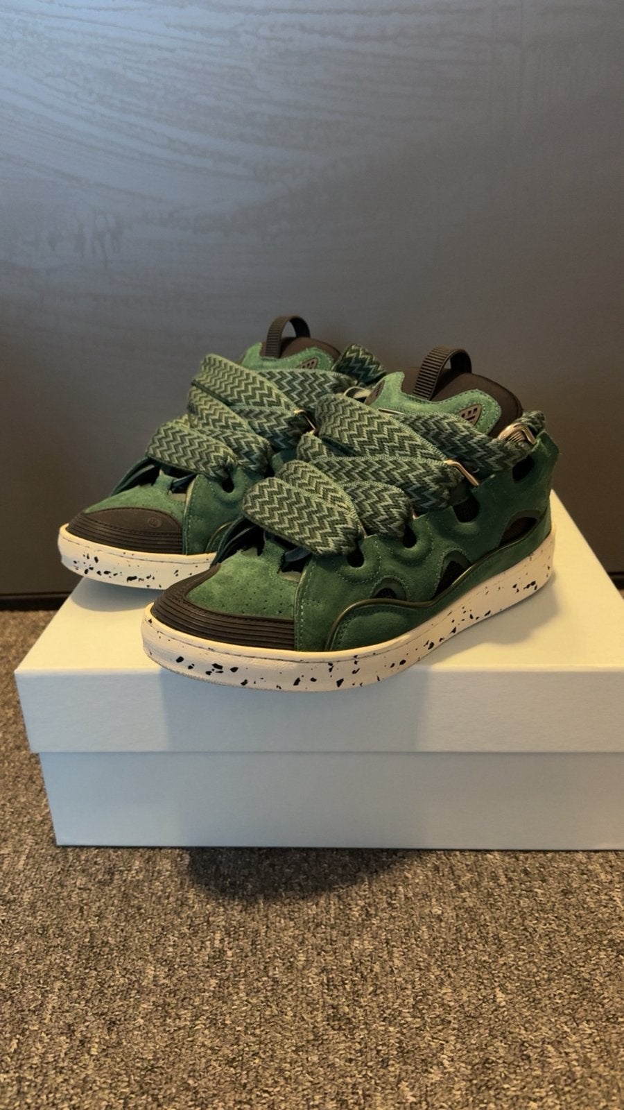 Lanvin Curb Sneakers – Bosgroen, Kleding | Heren, Schoenen, Overige kleuren, Ophalen of Verzenden, Sneakers of Gympen, Zo goed als nieuw