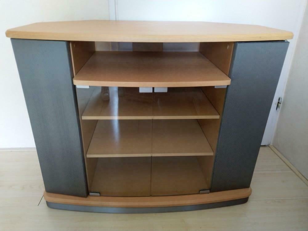 Audio / Video / TV Meubel op wieltjes, Ophalen, Gebruikt, Glas, 50 tot 100 cm